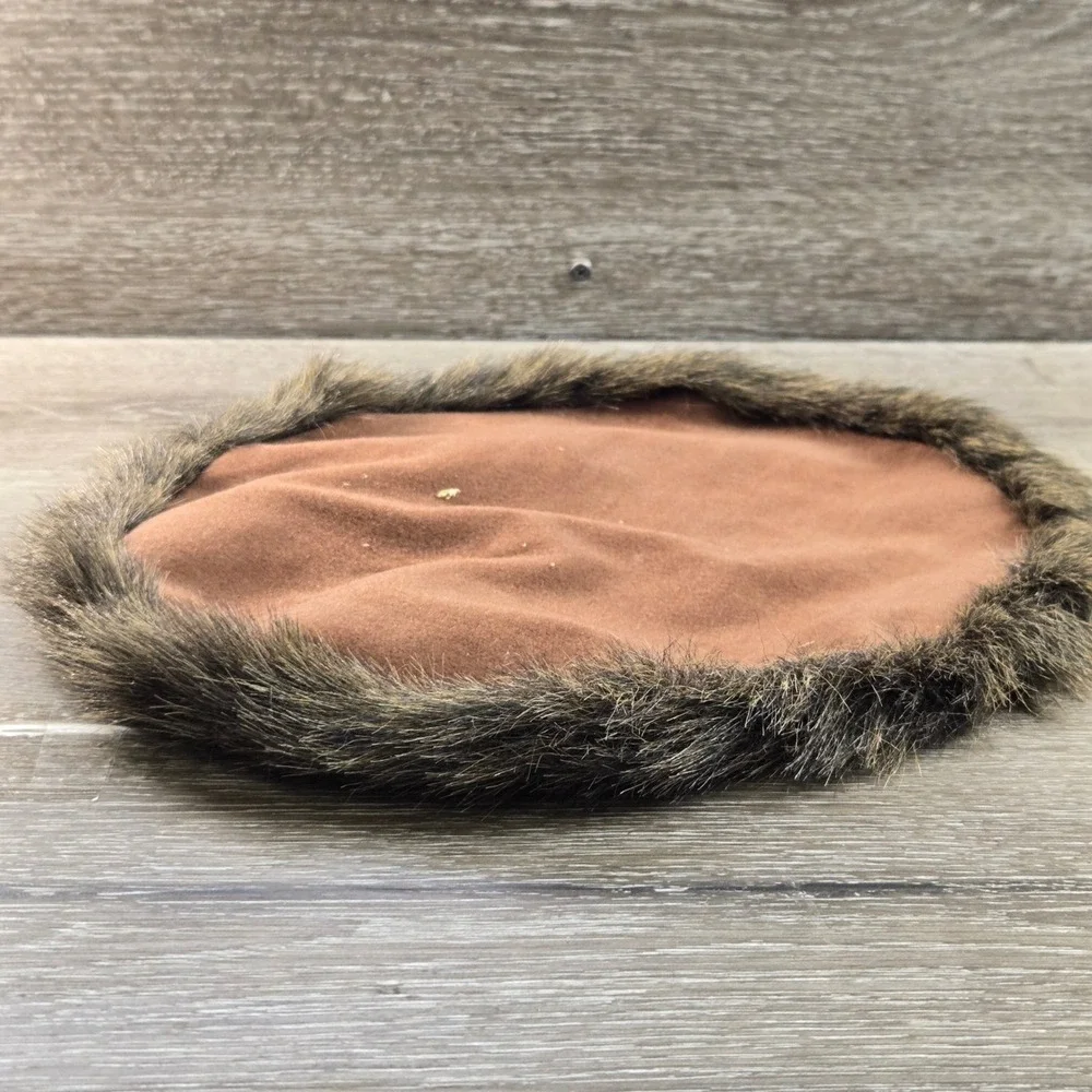 Trim Display Mat Real Fur One Size Brown French Style Plush
